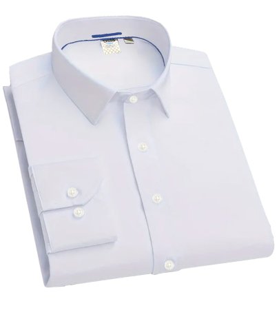 D555 Big Mens White Long Sleeve Easy Iron Classic Regular Shirt (AIDEN )