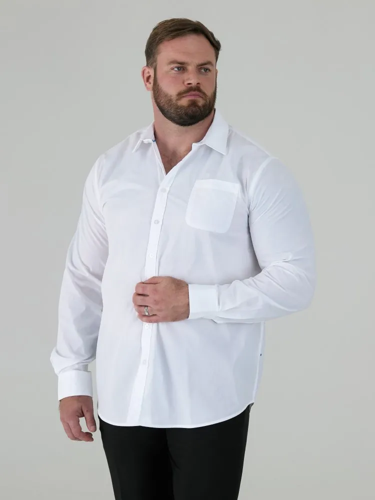 chinese dress ladies Men's Dress Shirt Long Sleeve 4-Way Stretch Wrinkle Free White Formal Shirt 4XL main image 1