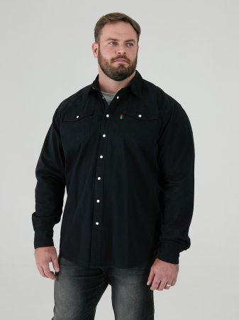 Duke Big Mens Long Sleeve Black Denim Shirt Western Style (WESTERN BLACK) KS1024-K