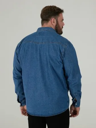 Duke Direct - Duke Big Mens Long Sleeve Blue Denim Shirt Western