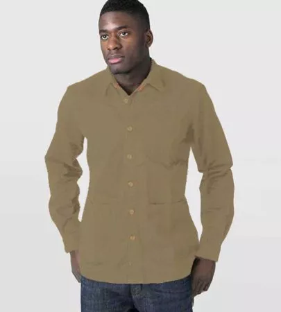 Duke Direct - D555 Mens Sand Heavy Twill Over Shirt Long Sleeve