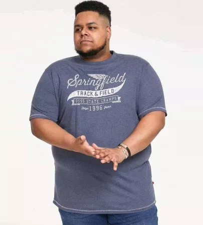 Duke Direct - D555 Big Mens Springfield Track and Field Printed T