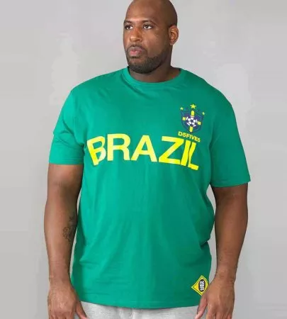 Duke Direct D555 Big Mens Yellow Brazil Football T Shirt RICARDO YELL