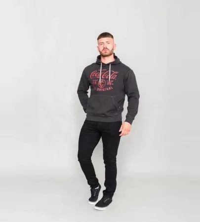 Men's Coca-Cola Its The Real Thing Graphic Fleece Pullover Hoodie Red 2 X Large