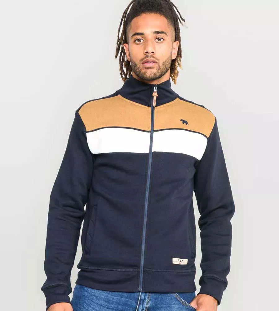 Duke Direct D555 Mens Cut And Sew Full Zipper Sweatshirt