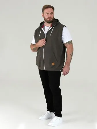 Duke Direct - D555 Big Mens Charcoal Sleeveless Hoodie (BLAKE) - D555