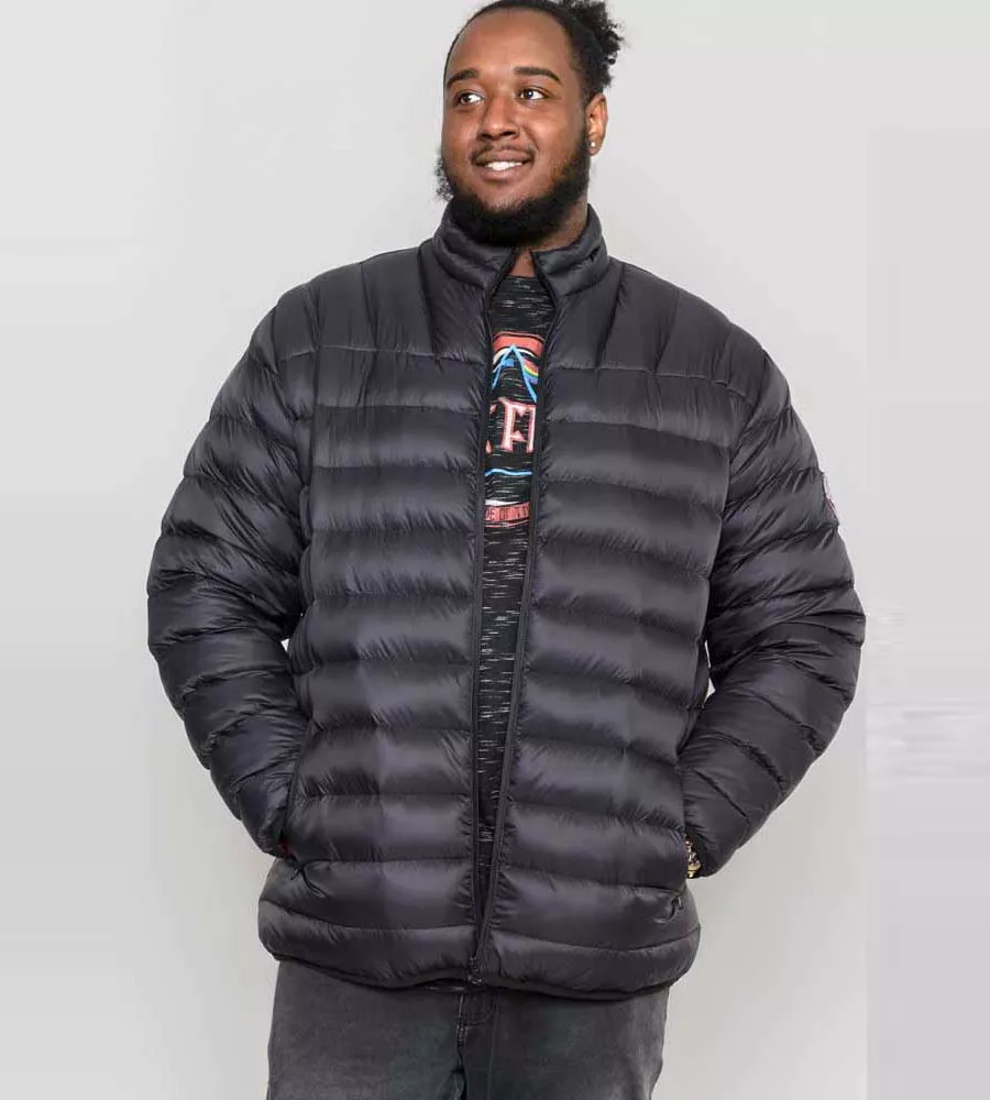 Duke Direct D555 Mens Black Puffer Jacket With Sleeve Patch