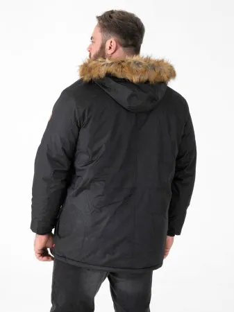 Duke Direct - D555 Big Mens Black Parka Style Jacket With