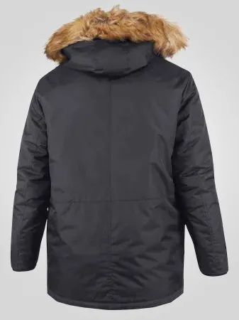 Duke Direct - D555 Big Mens Black Parka Style Jacket With