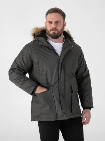 Duke Direct - D555 Big Mens Black Parka Style Jacket With