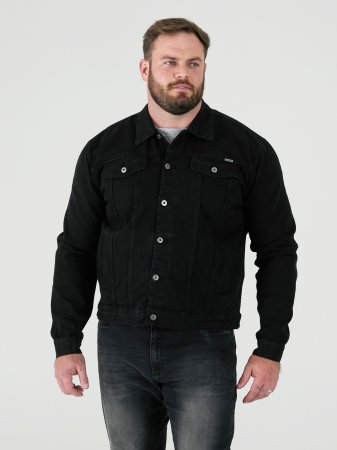 Duke Big Mens Black Western Style Trucker Denim Jacket (TRUCKER BLACK) KS1304-K