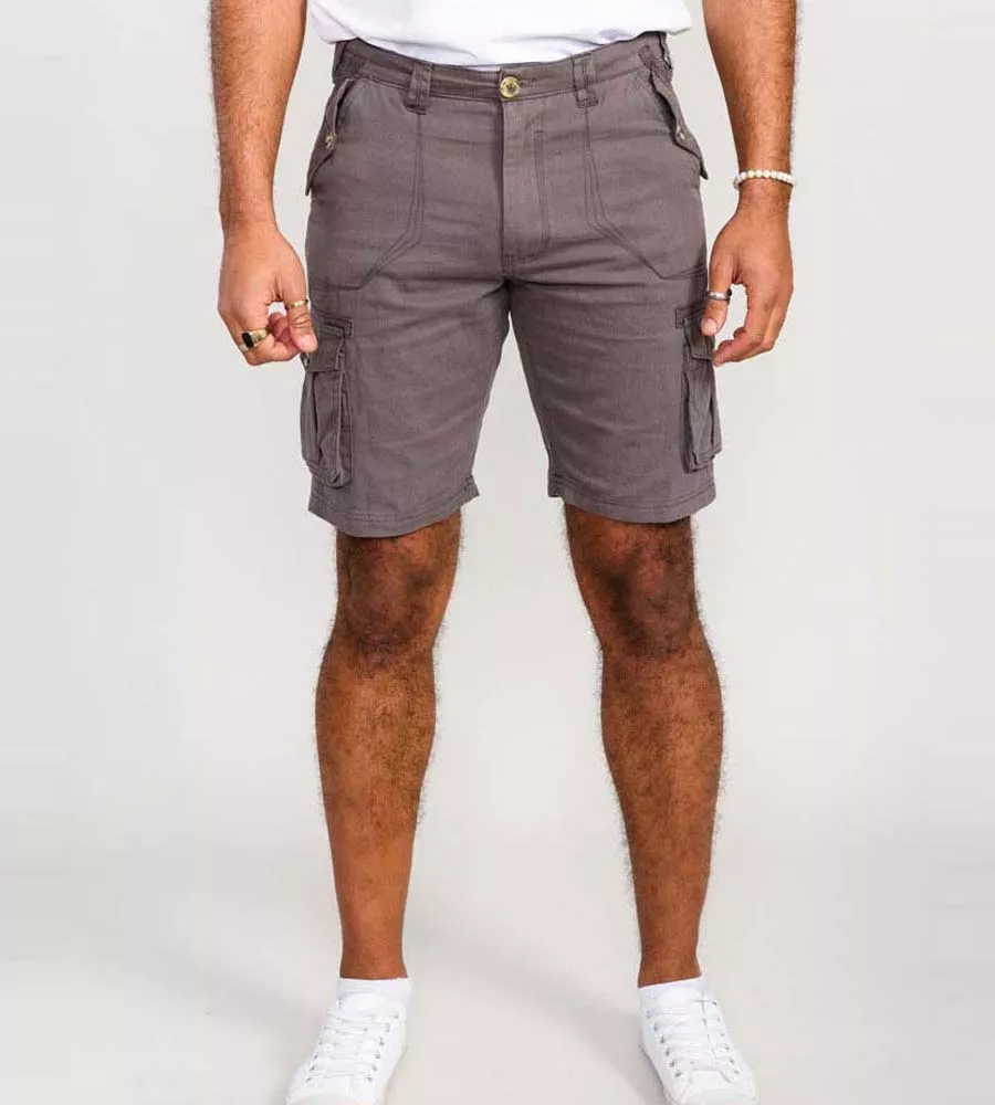 Duke Direct D555 Mens Grey Cotton Cargo Shorts (MELTON) D555