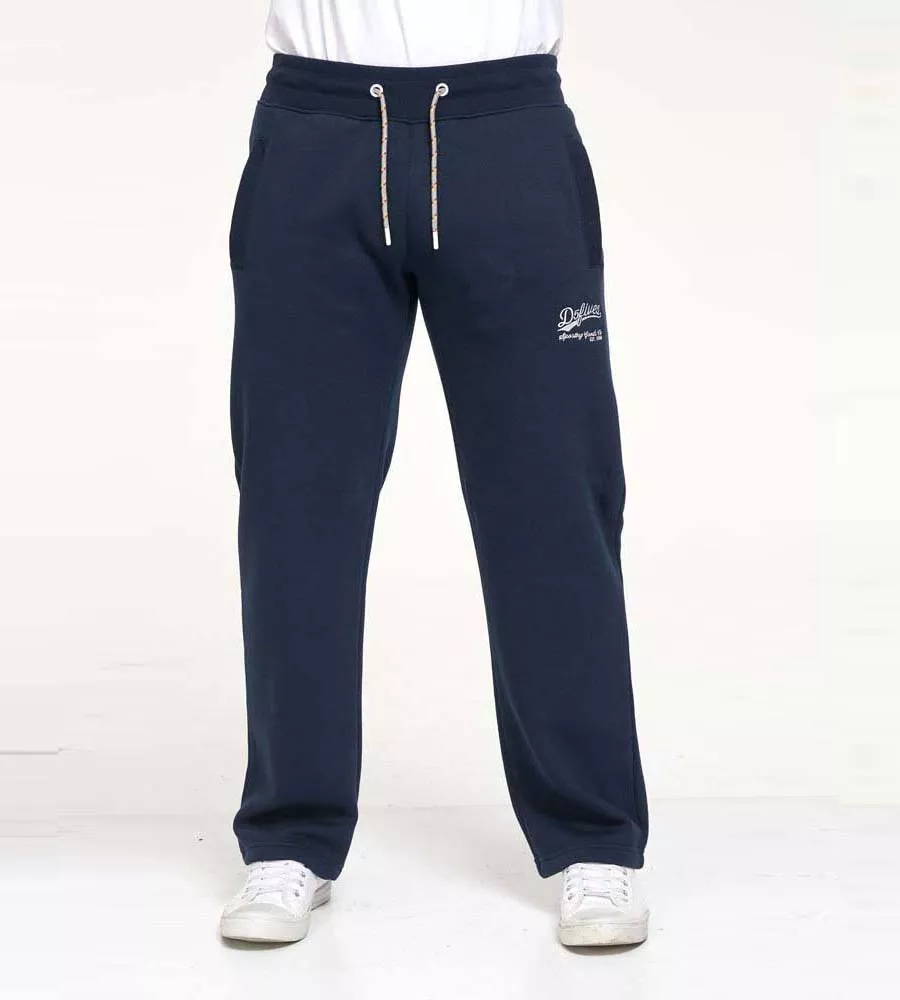 Duke Direct D555 Mens Navy Open Hem Jogger With Embroidery