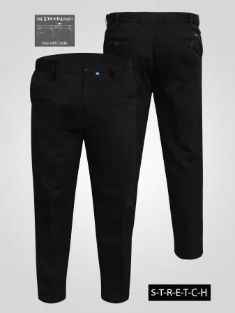 ブラックMARK & LONA Distort 5PK Pants | MEN Duke Direct - D555 Big Mens Black Stretch Chino Pant With Xtenda