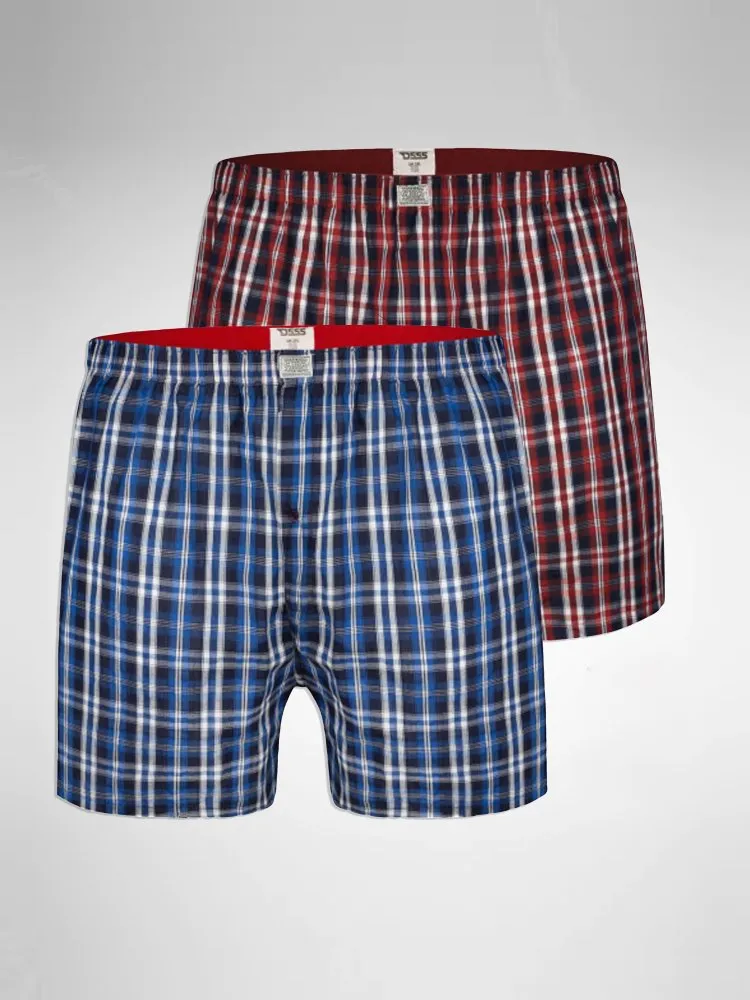 Da Uomo Duca D555 Confezione Di 3 Cotone Boxer Erba Le Forti Re Misura (S-10XL