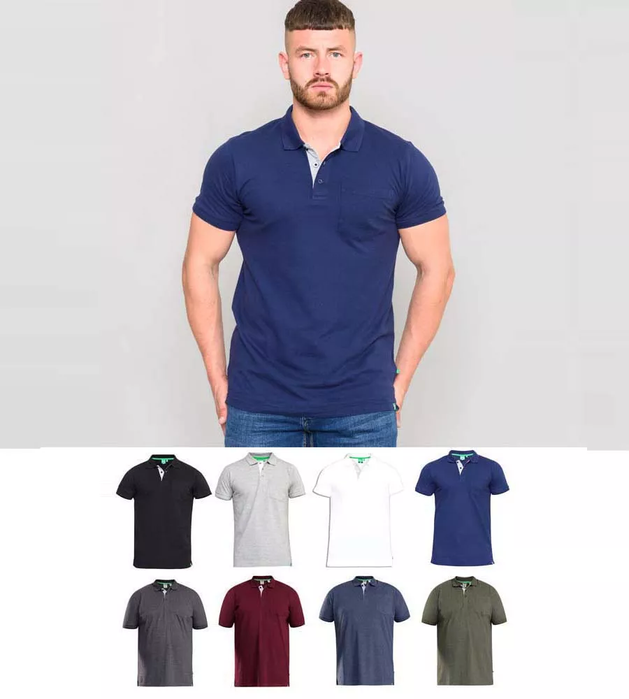 D555 Mens Fully Combed Pique Polo Shirt With Pocket GRANT R