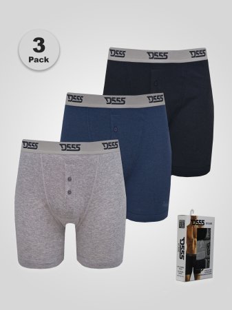 D555 Big Mens Pack Of Three Cotton Boxer Shorts (DRIVER-K)