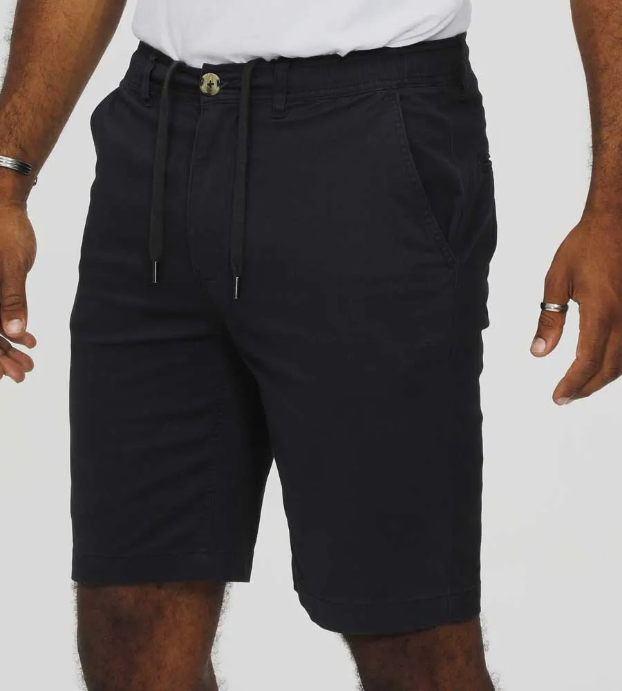 Duke Direct - D555 Mens Navy Stretch Shorts with Internal Drawcord