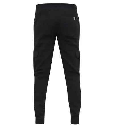 Duke Direct - D555 Mens Black Joggers With Cargo Pocket and Ribbed