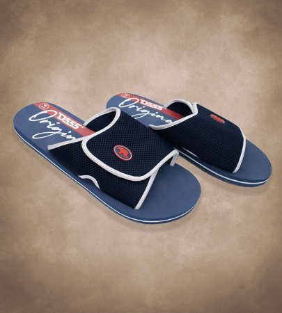 D555 Big Mens Navy Slider With Velcro Fastening (DRAKE 1)