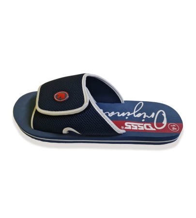 D555 Big Mens Navy Slider With Velcro Fastening (DRAKE 1)