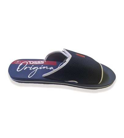 D555 Big Mens Navy Slider With Velcro Fastening (DRAKE 1)