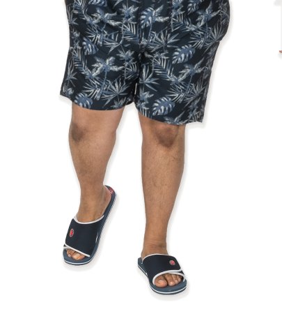 D555 Big Mens Navy Slider With Velcro Fastening (DRAKE 1)
