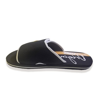 D555 Big Mens Black Slider With Velcro Fastening (DRAKE 2)