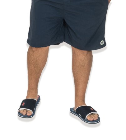 D555 Big Mens Black Slider With Velcro Fastening (DRAKE 2)