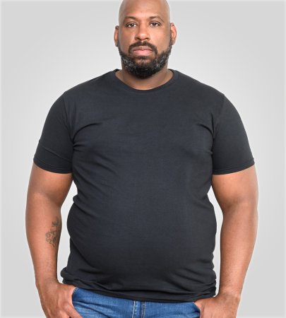 D555 Big & Tall 5 PACK Combed Cotton Crew Neck T-Shirt-BLACK