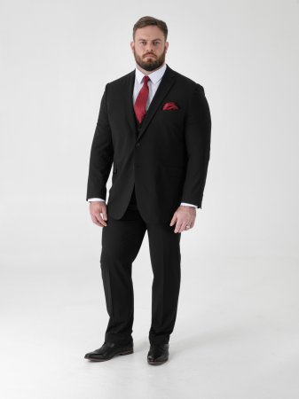 D555 Big Mens Black Suit – 3 Piece Suit (TED)