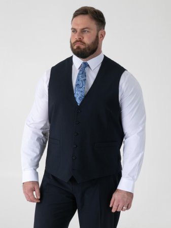 D555 Big Mens Navy Suit – 3 Piece Suit (TED)