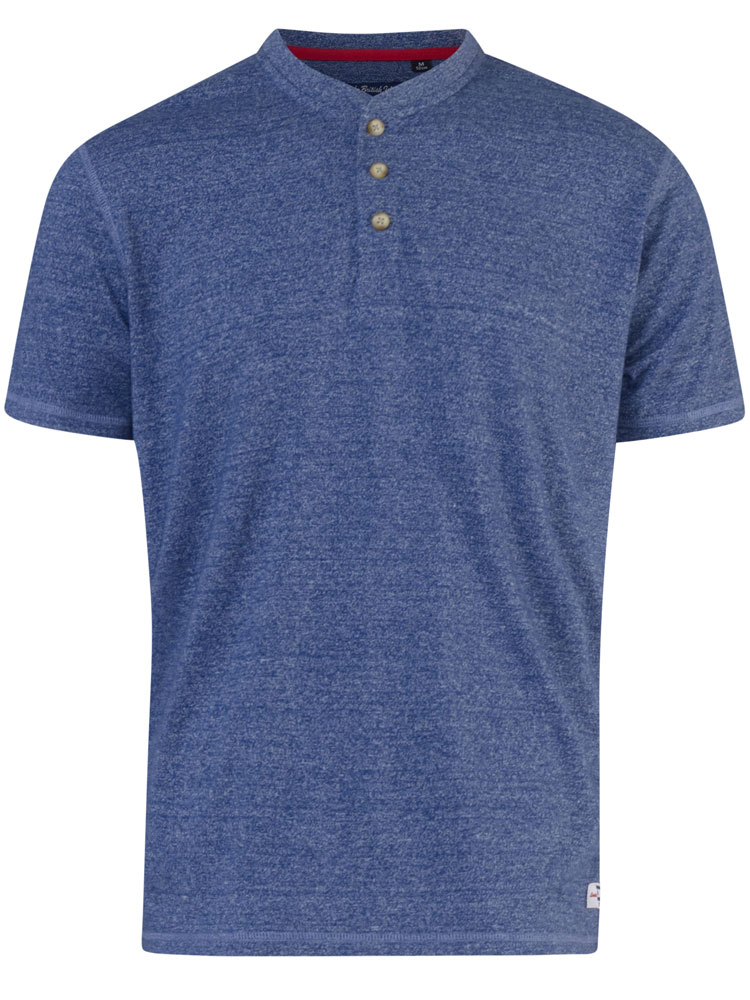 D555 Kingsize Mens Red Twisted Yarn T-Shirt With Grandad Collar DANIEL-1