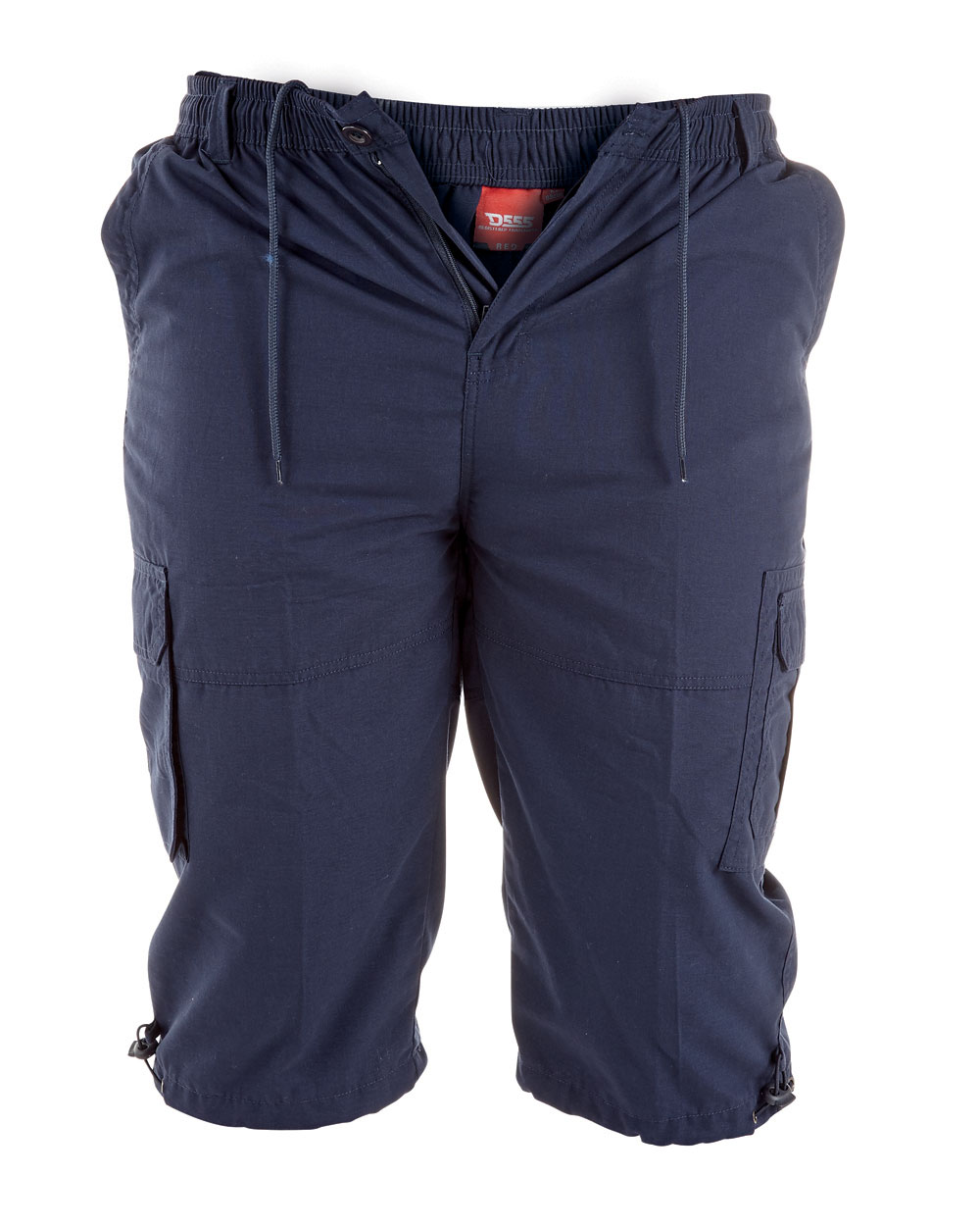 Pantalón Capri de carga azul marino D555 talla King para hombre con bolsillos para piernas (MASON) - Imagen 1 de 1